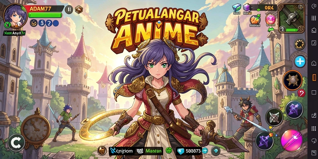 Tampilan gameplay seru di ADAM77 dengan karakter Anime menarik.