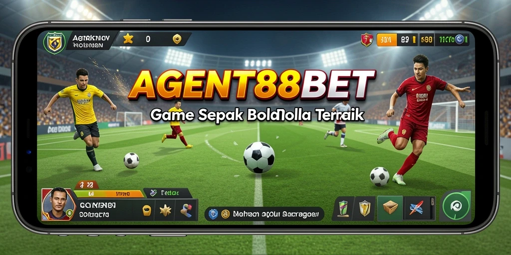 Screenshot AGENT88BET menunjukkan momen intens dalam pertandingan sepak bola.