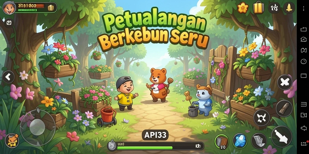 Gameplay menarik dengan kebun yang berwarna-warni dan interaktif.