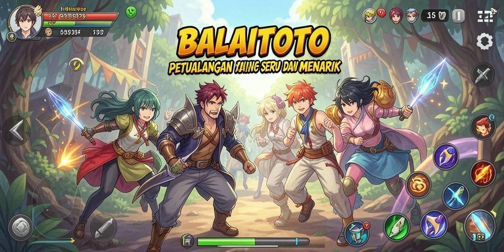 Tangkapan layar BALAITOTO menunjukkan pertarungan seru antara karakter Anime.