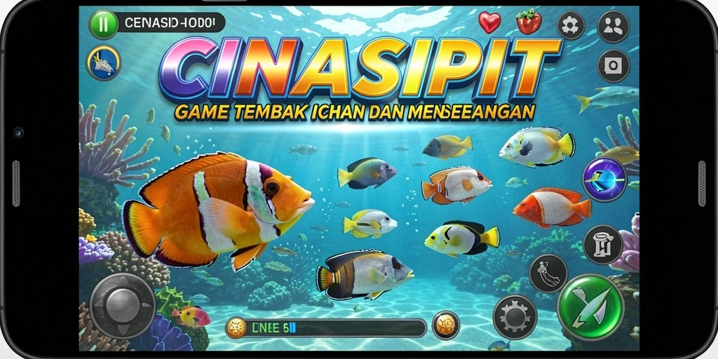 Tampilan menarik dari gameplay CINASIPIT yang penuh aksi Tembak Ikan.