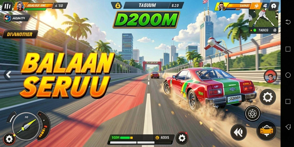 Tampilan menakjubkan dari balapan seru di D200M.