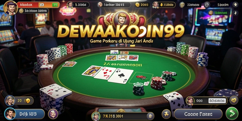 Tampilan gameplay DEWAKOIN99 menampilkan poker yang mendebarkan dan interaktif.