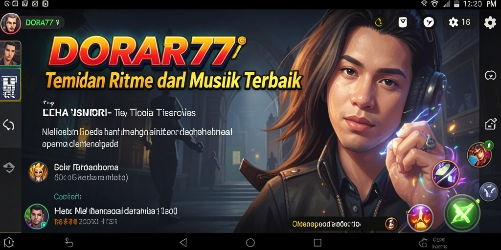 Screenshot gameplay DORA77 menampilkan antarmuka pengguna yang menarik dan interaktif.