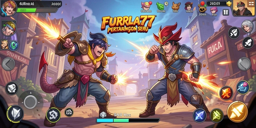 Tangkapan layar gameplay FURLA77 dengan pertarungan mendebarkan.