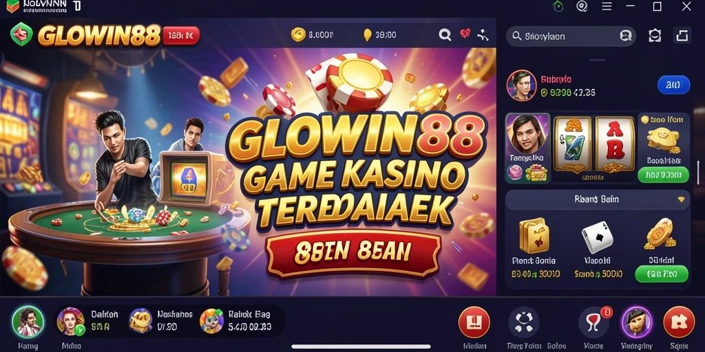 Screenshot dari gameplay Kasino yang memikat dan penuh warna di GLOWIN88.