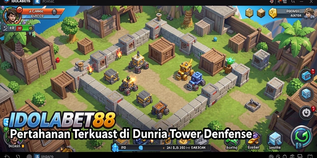 Gameplay seru IDOLABET88 dalam pertempuran Tower Defense.