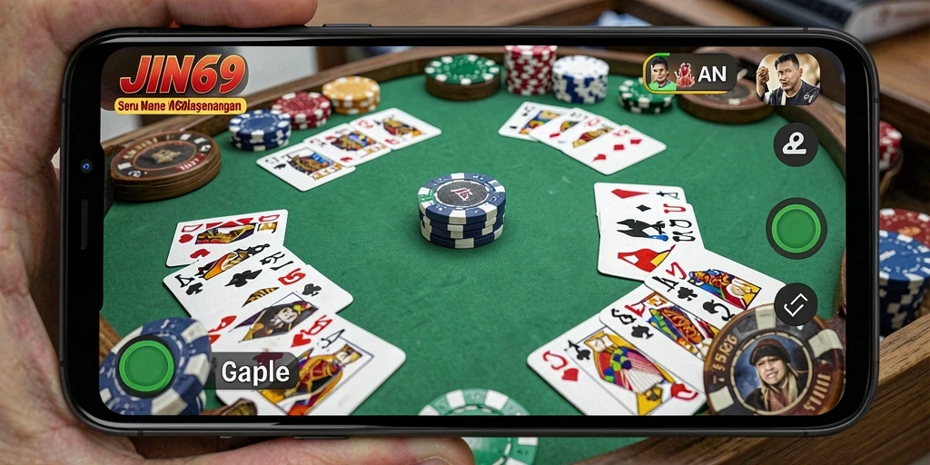 Tampilan gameplay seru di JIN69 saat bermain Gaple.