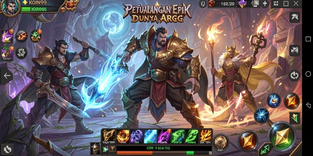Tampilan aksi seru dalam gameplay ARPG KOIN99 dengan grafis memukau.