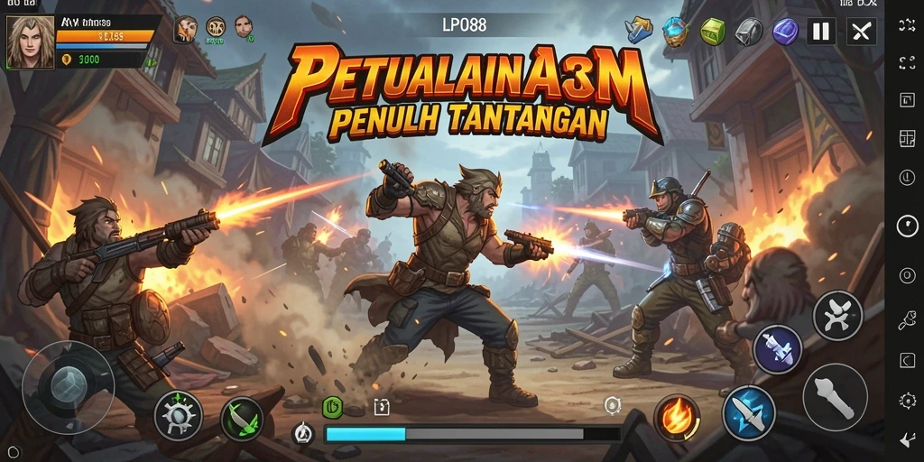 Tampilan gameplay LPO88 yang mendebarkan dengan karakter aksi.