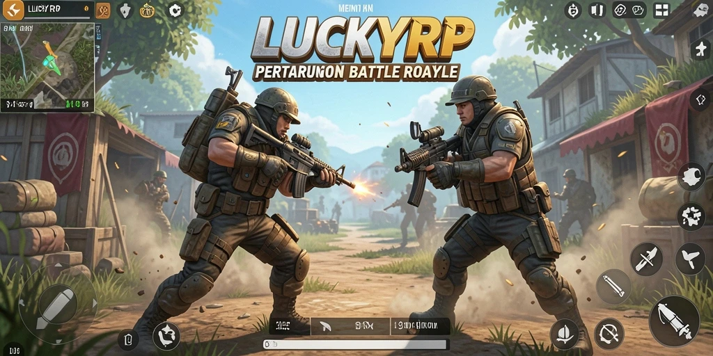 Gameplay seru dan strategis di LUCKYRP, penuh aksi di arena Battle Royale.