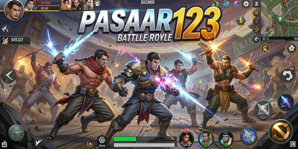 Tampilan gameplay seru dalam Battle Royale PASAR123.