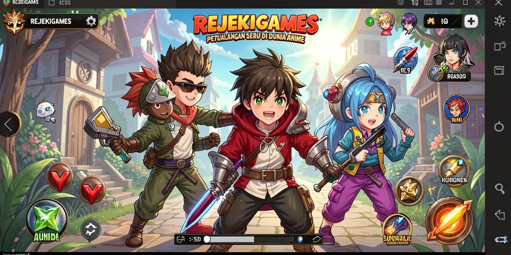 Screenshot gameplay dari REJEKIGAMES yang menampilkan pertarungan yang seru.