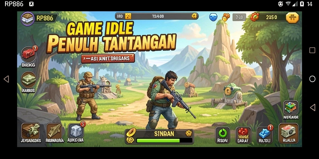 Screenshot menunjukkan gameplay seru dari RP886 dalam mode Idle.