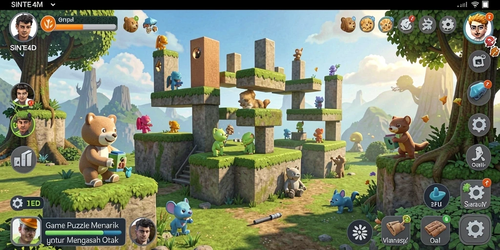 Screenshot gameplay <strong>SINTE4D</strong> dengan grafik yang menawan dan puzzle menarik.