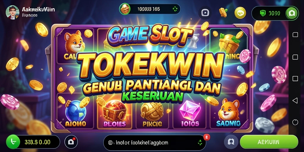 Tangkapan layar TOKEKWIN menampilkan kemenangan besar di mesin Slot.